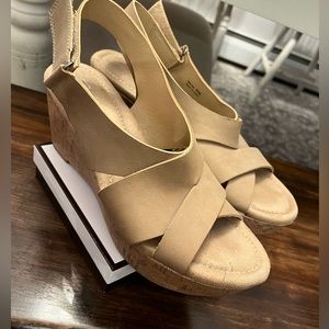 Sling Back Cork Wedges